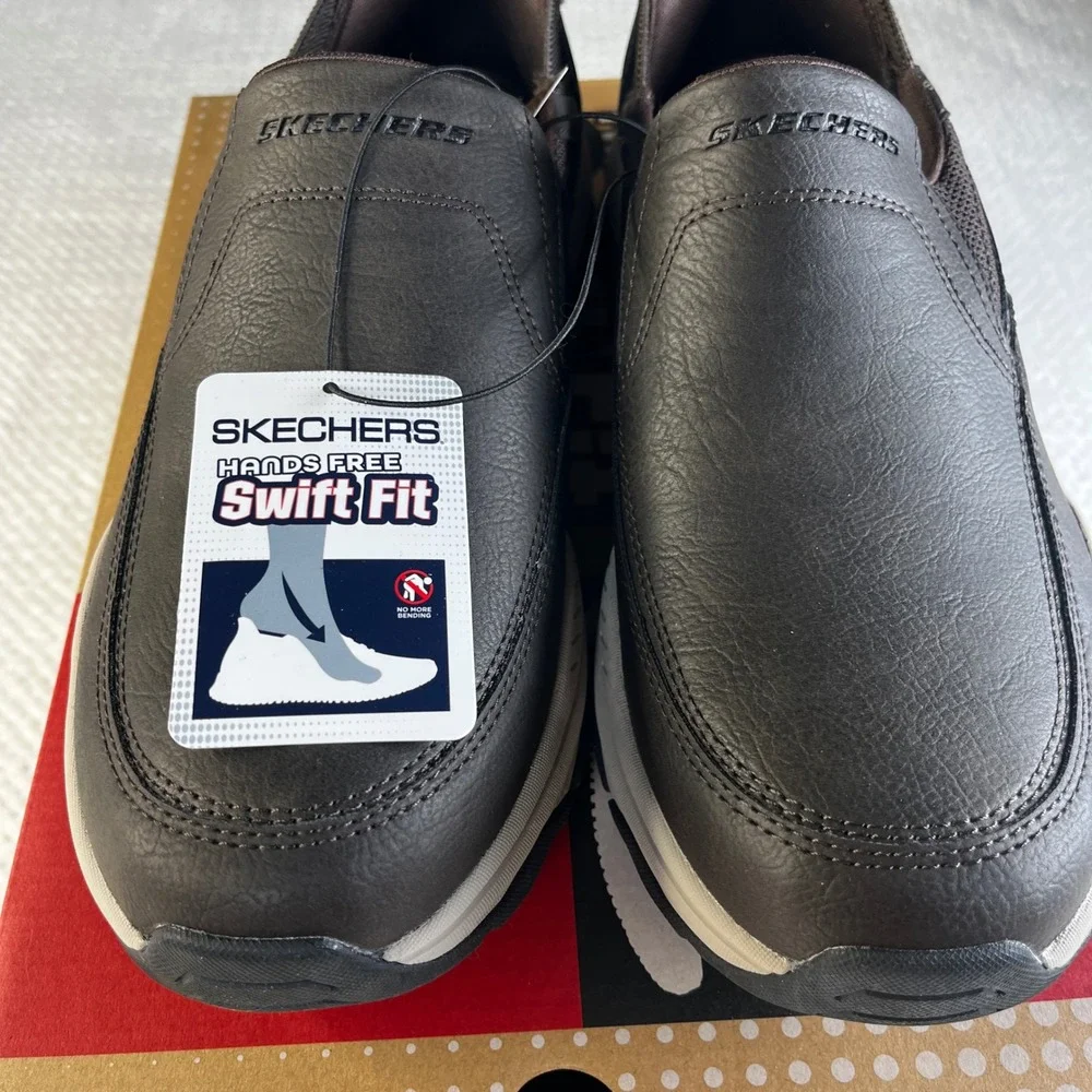 Skechers Hands Free Slip-ins Izaiah Brown Swift Fit M Shoes 182001S Size‎ 9 NIB